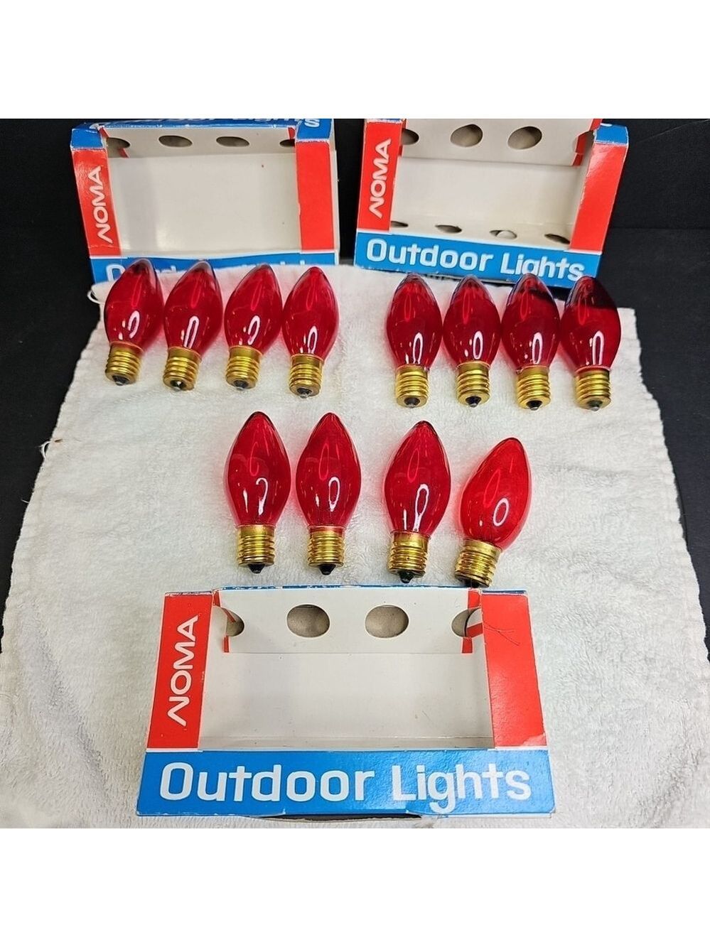 12 X C-9 RED Replacement Bulbs Lights Christmas TESTED Read. With Boxes